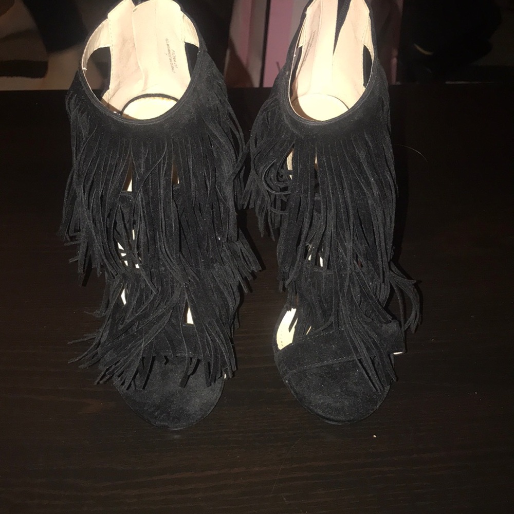 Black open toed heels